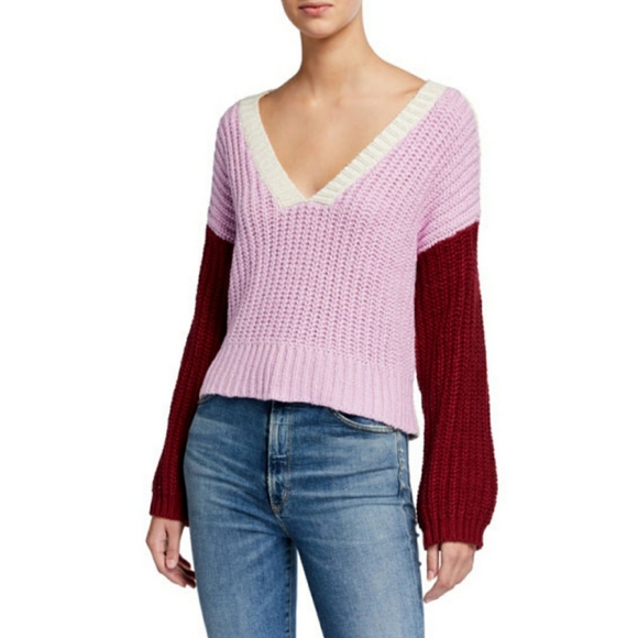 Wildfox Color Me Beverly Colorblock Knit Sweater - Picture 1 of 7